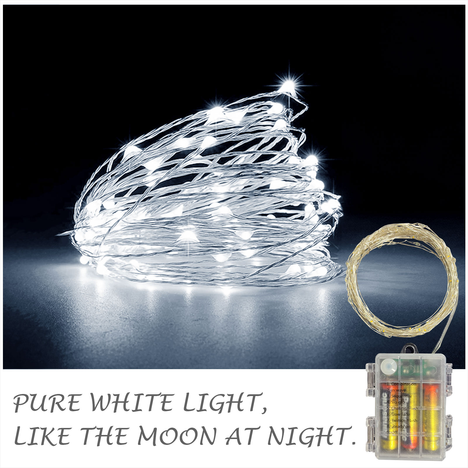 イルミネーション LED 電飾　白 高輝度 防滴 ストレート クリスマス GOODGOODS